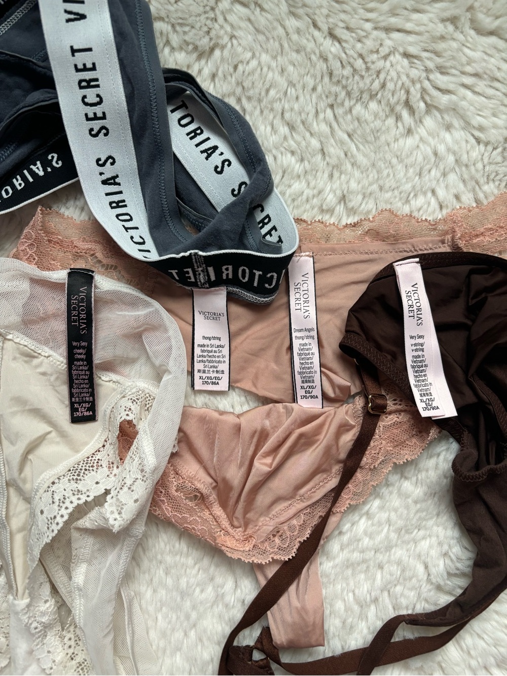 Victoria's Secret Lace and Cotton Thong Panties Bundle Size XL - Picture 4 of 4